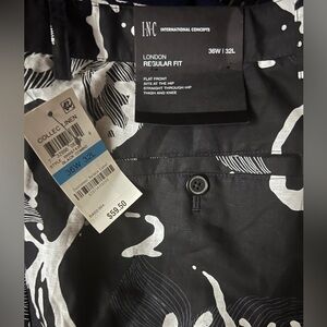 I.N.C International Concepts London Regular Fit Linen Floral 36W 32L Pants